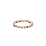 Suzanne Kalan Thin Mix Eternity Band in 18K Rose Gold, Pink Sapphire | Fine Rings | Coveti