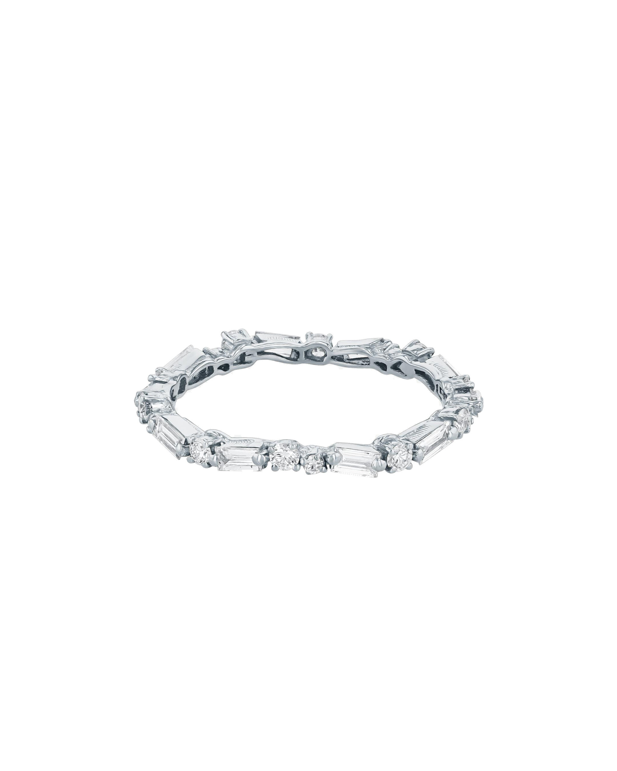 Suzanne Kalan Thin Mix Eternity Band in 18K White Gold Suzanne Kalan Thin Mix Eternity Band in 18K White Gold | Fine Rings | Coveti