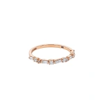 Suzanne Kalan Thin Mix Half Band in 18K Rose Gold | Fine Rings | Coveti