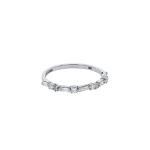 Suzanne Kalan Thin Mix Half Band in 18K White Gold | Fine Rings | Coveti