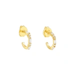 Suzanne Kalan Thin Mix Mini Hoops in 18K Yellow Gold | Fine Earrings | Coveti