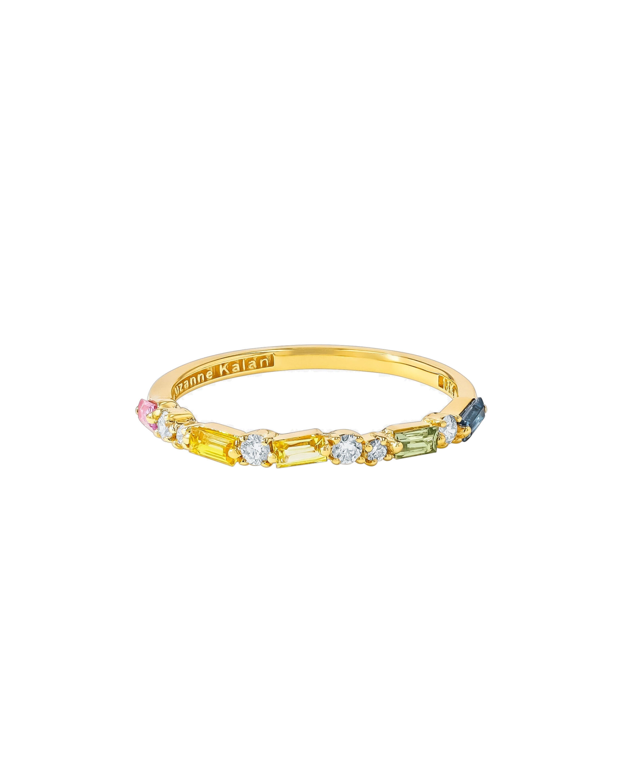 Suzanne Kalan Thin Mix Pastel Sapphire Half Band in 18K Yellow Gold Suzanne Kalan Thin Mix Pastel Sapphire Half Band in 18K Yellow Gold | Fine Rings | Coveti