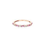 Suzanne Kalan Thin Mix Pink Sapphire Half Band in 18K Rose Gold | Fine Rings | Coveti