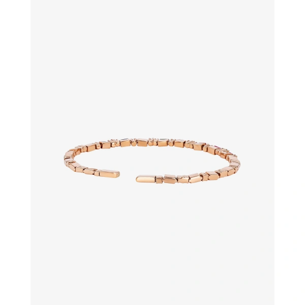 Suzanne Kalan Thin Mix Rainbow Sapphire Bangle in 18K Rose Gold | Fine Bracelets | Coveti