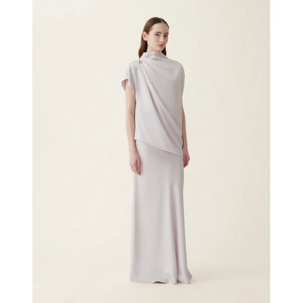 Fabiana Filippi Glossy Enver Satin Top in Stone
