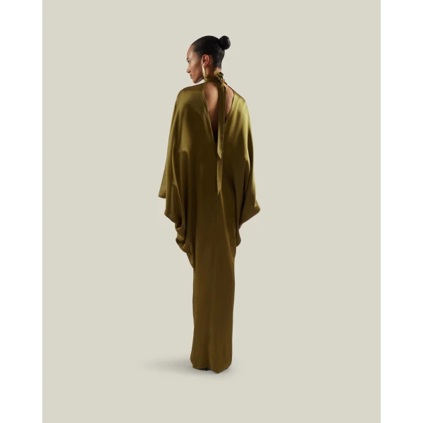 Taller Marmo 1910 Satin Kaftan in Antique Bronze | kaftan | Coveti