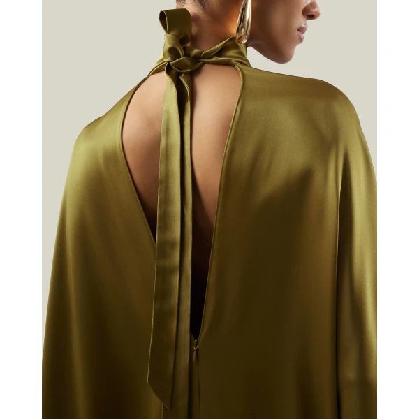 Taller Marmo 1910 Satin Kaftan in Antique Bronze | kaftan | Coveti