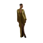 Taller Marmo 1910 Satin Kaftan in Antique Bronze | Dresses | Coveti