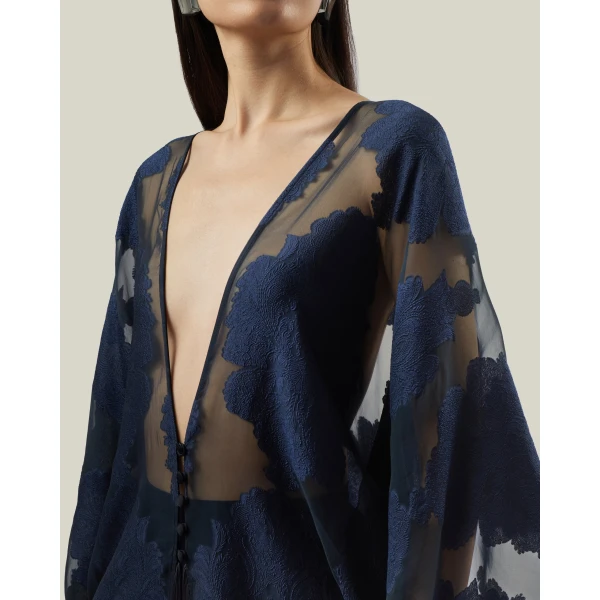 Taller Marmo 1920 Blouse in Midnight Blue | Blouse | Coveti