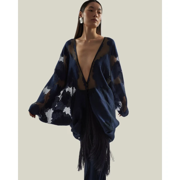 Taller Marmo 1920 Blouse in Midnight Blue | Blouse | Coveti