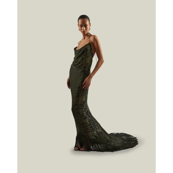 Taller Marmo 1926 Gown in Juniper | Evening Gowns | Coveti