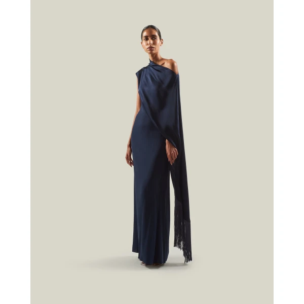 Taller Marmo Berenson Dress in Midnight Blue | Maxi Dresses | Coveti