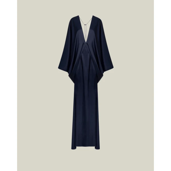 Taller Marmo Butterfly Gown in Midnight Blue | Evening Gowns | Coveti
