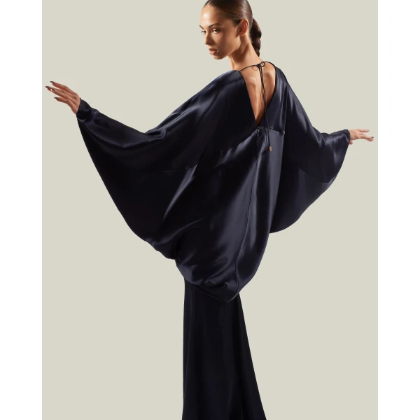 Taller Marmo Butterfly Gown in Midnight Blue | Evening Gowns | Coveti