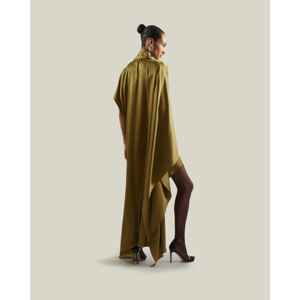 Taller Marmo California Satin Kaftan in Antique Bronze | kaftan | Coveti
