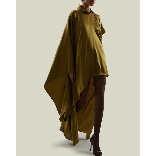 Taller Marmo California Satin Kaftan in Antique Bronze | kaftan | Coveti