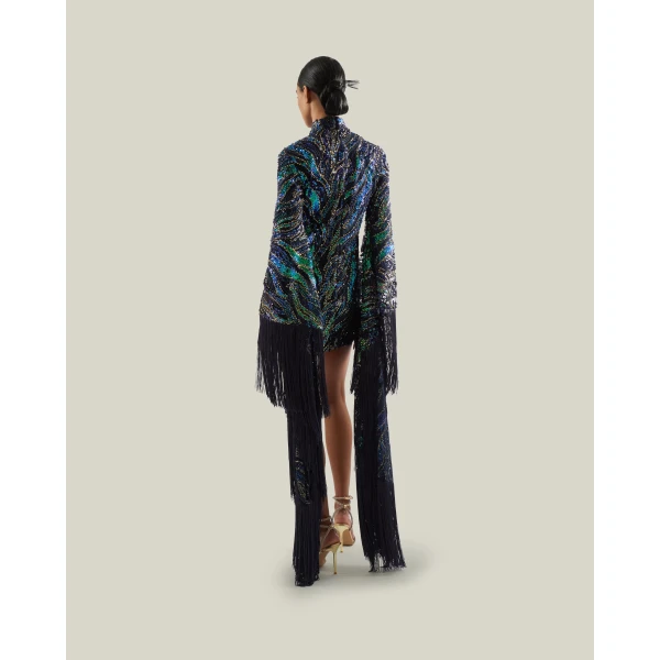 Taller Marmo Disco Dragon Dress in Multicolor | Mini Dresses | Coveti
