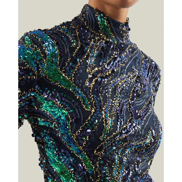 Taller Marmo Disco Dragon Dress in Multicolor | Mini Dresses | Coveti