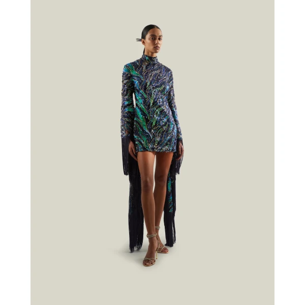 Taller Marmo Disco Dragon Dress in Multicolor | Mini Dresses | Coveti
