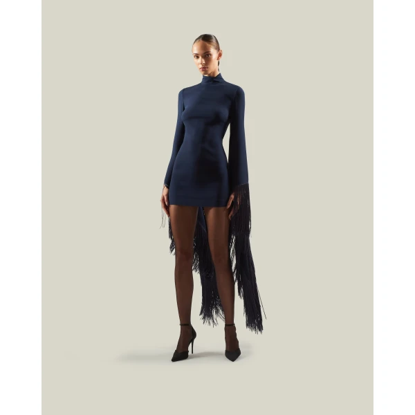 Taller Marmo Dragon Dress in Midnight Blue | Mini Dresses | Coveti