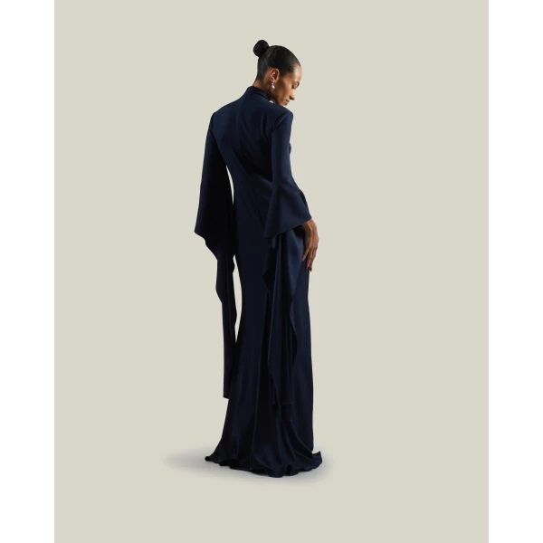 Taller Marmo Dragon Gown in Midnight Blue | Evening Gowns | Coveti