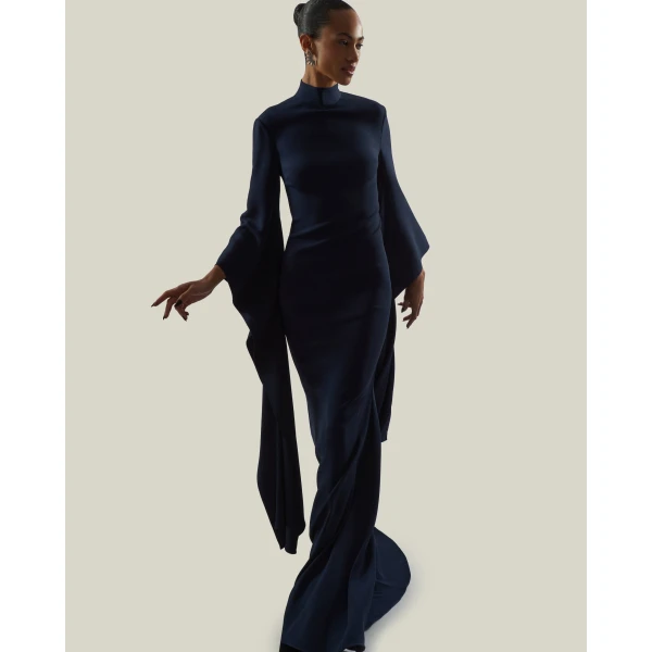 Taller Marmo Dragon Gown in Midnight Blue | Evening Gowns | Coveti