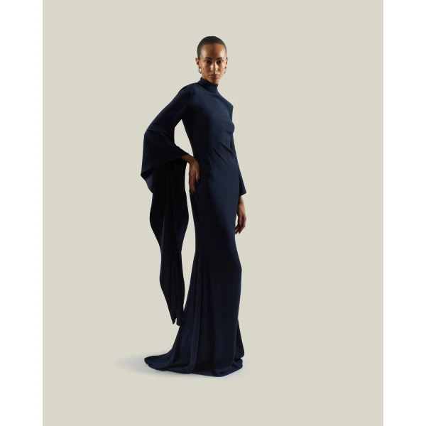 Taller Marmo Dragon Gown in Midnight Blue | Evening Gowns | Coveti