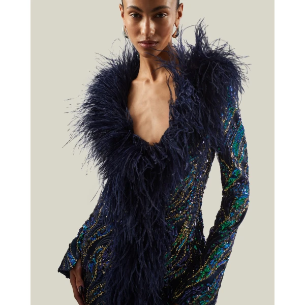 Taller Marmo Hollywood Disco Gown in Multicolor | Evening Gowns | Coveti