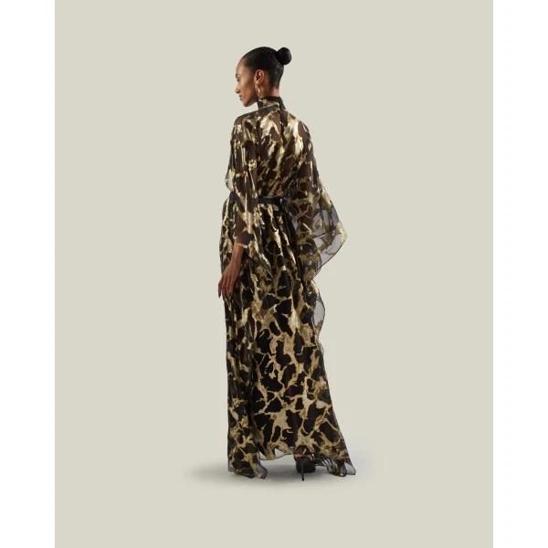Taller Marmo Kintsugi Kaftan in Black Gold | kaftan | Coveti