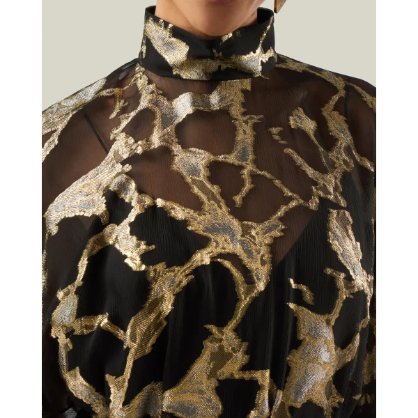 Taller Marmo Kintsugi Kaftan in Black Gold | kaftan | Coveti
