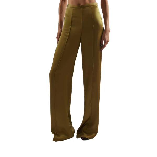 Marlene Satin Pants in Antique Bronze