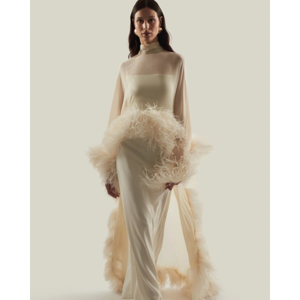 Taller Marmo Marvelous Gown in Latte | Evening Gowns | Coveti