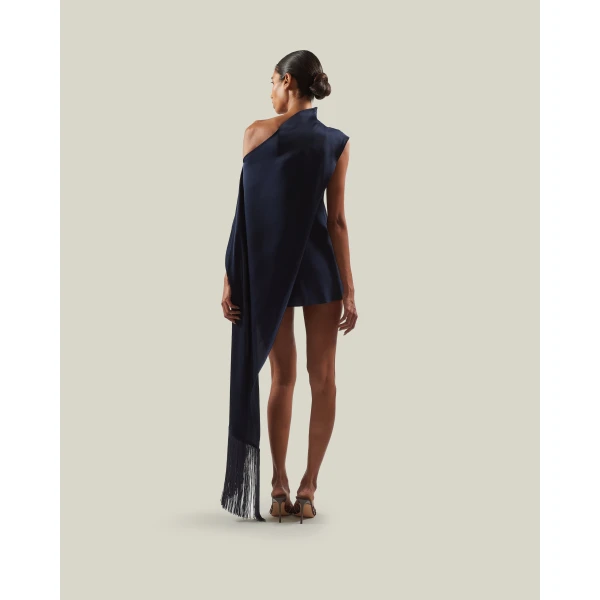 Taller Marmo Mini Berenson Dress in Midnight Blue | Mini Dresses | Coveti