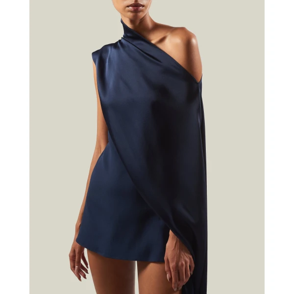 Taller Marmo Mini Berenson Dress in Midnight Blue | Mini Dresses | Coveti