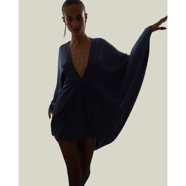 Taller Marmo Mini Butterfly Dress in Midnight Blue | Mini Dresses | Coveti