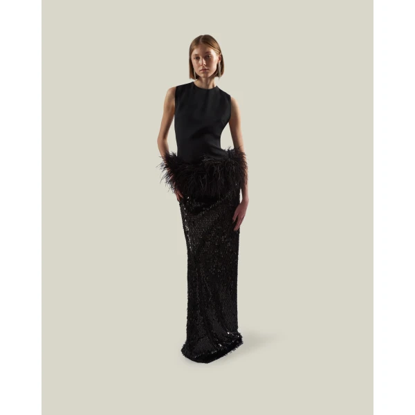 Taller Marmo Notte Gown in Black | Evening Gowns | Coveti