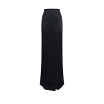 Taller Marmo Silver Screen Satin Skirt in Midnight Blue | Maxi Skirts | Coveti
