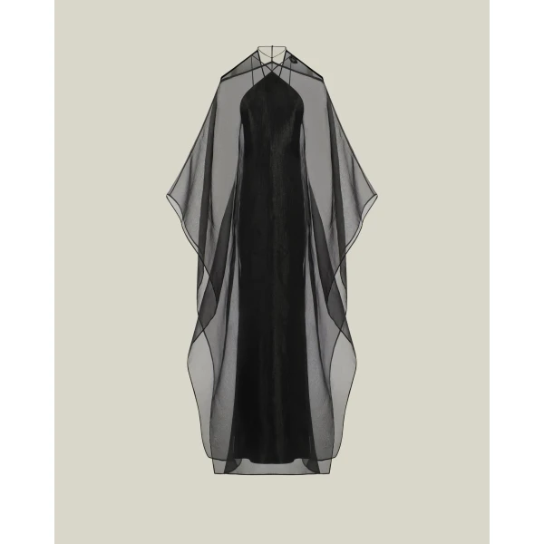 Taller Marmo Sza Sza Fantasma Kaftan in Black | kaftan | Coveti
