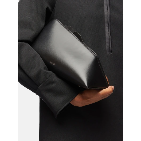 The Attico 8.30PM Oversized Clutch in Black Calf Leather | Clutch Bags | Coveti
