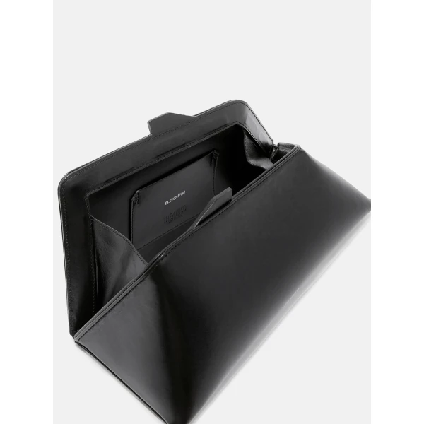 The Attico 8.30PM Oversized Clutch in Black Calf Leather | Clutch Bags | Coveti