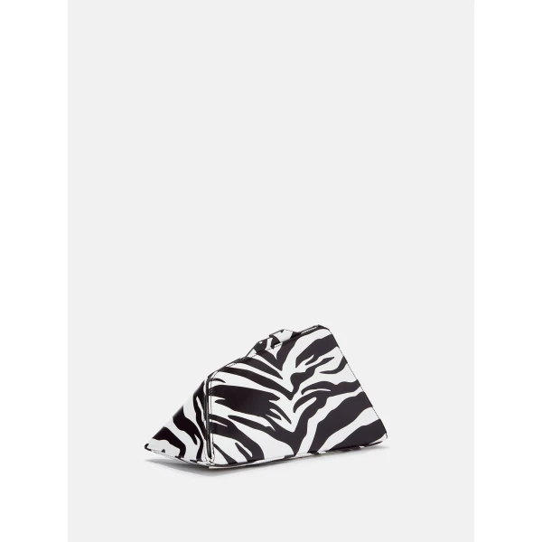 The Attico 8.30PM Oversized Clutch in Black and White | Clutch Bags | Coveti