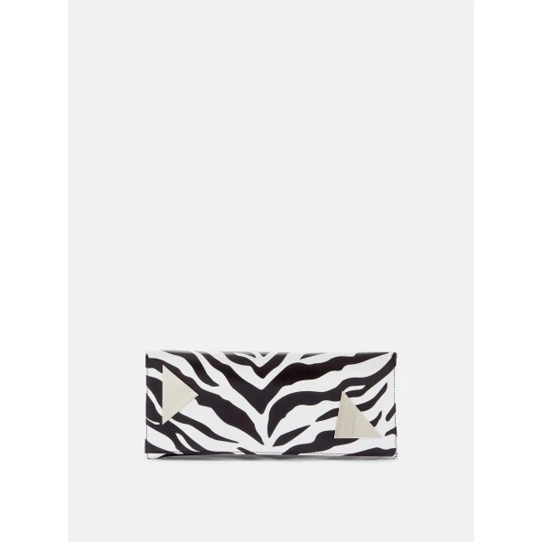 The Attico 8.30PM Oversized Clutch in Black and White | Clutch Bags | Coveti