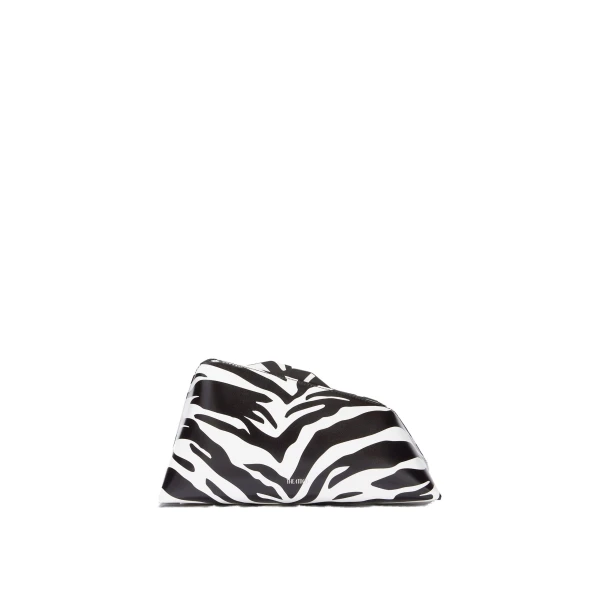 The Attico 8.30PM Oversized Clutch in Black and White | Clutch Bags | Coveti
