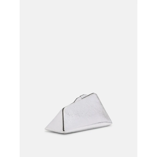 The Attico 8.30PM Oversized Clutch in Silver | Clutch Bags | Coveti