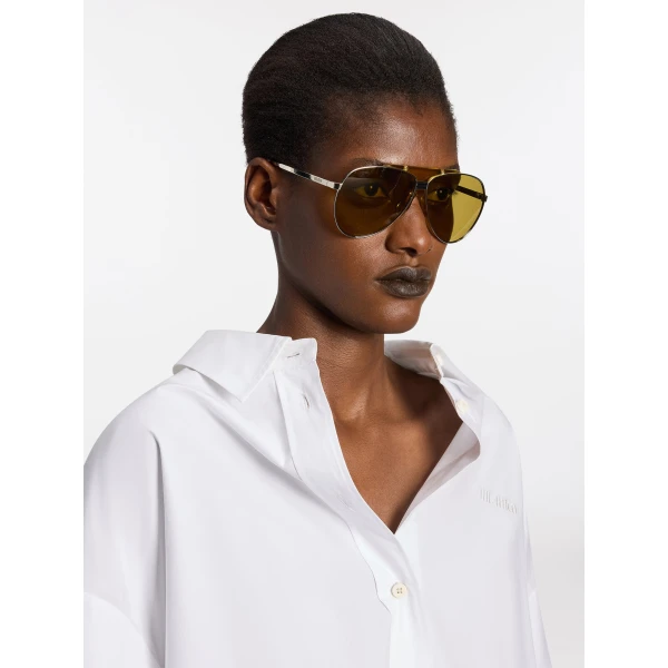 The Attico Aviator Sunglasses in Sunny Yellow | Sunglasses | Coveti