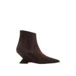 The Attico Cheope Ankle Boots in Dark Brown | Boots | Coveti