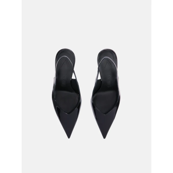 The Attico Cheope Slingback Pumps in Black | Heels | Coveti