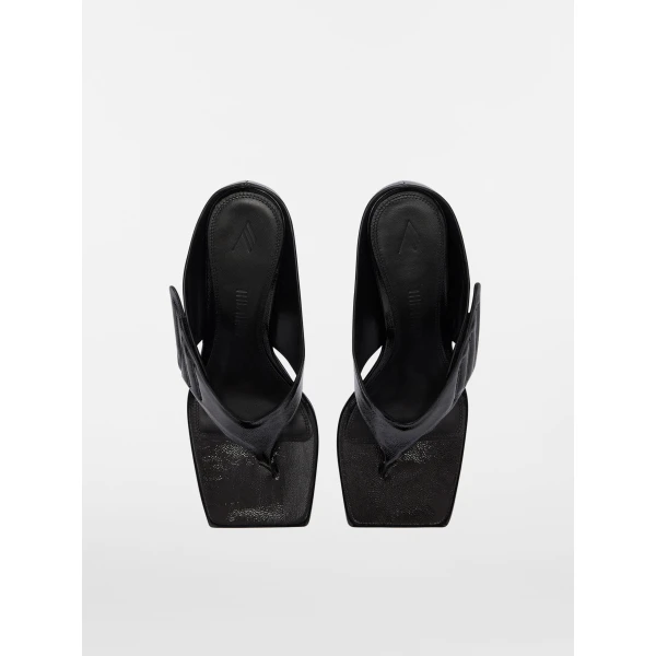 The Attico Cheope Thong Sandals in Black | Sandals | Coveti