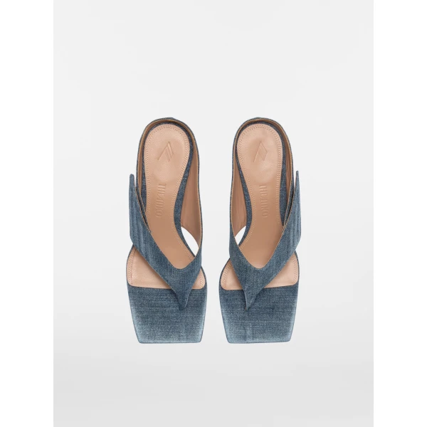 The Attico Cheope Thong Sandals in Blue Denim | Sandals | Coveti