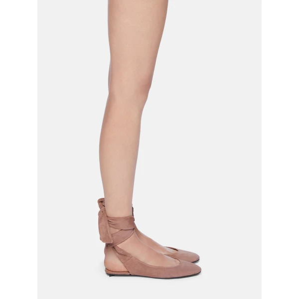 The Attico Cloe Ballerina Flats in Mud | Flats | Coveti